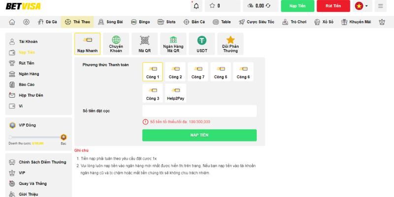 Hãy check số dư tài khoản tại Betvisa ngay sau khi thực hiện giao dịch